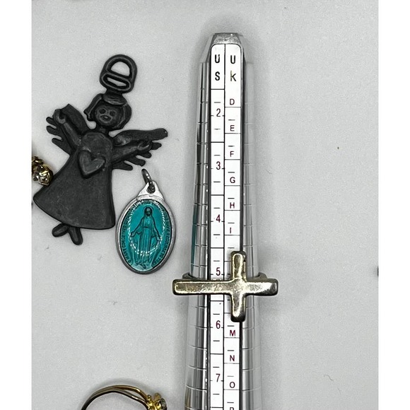 Religious Jewelry Pieces - 8 Piece Untested - 3 Rings and 6 Pendants/Charms - Picture 8 of 9